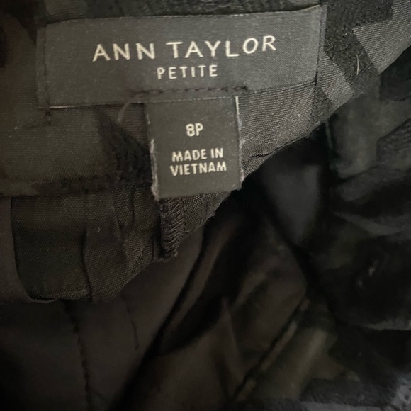 Ann Taylor Houndstooth Textured Black High Waist Ankle Workwear Office Pants 8P - Picture 12 of 12